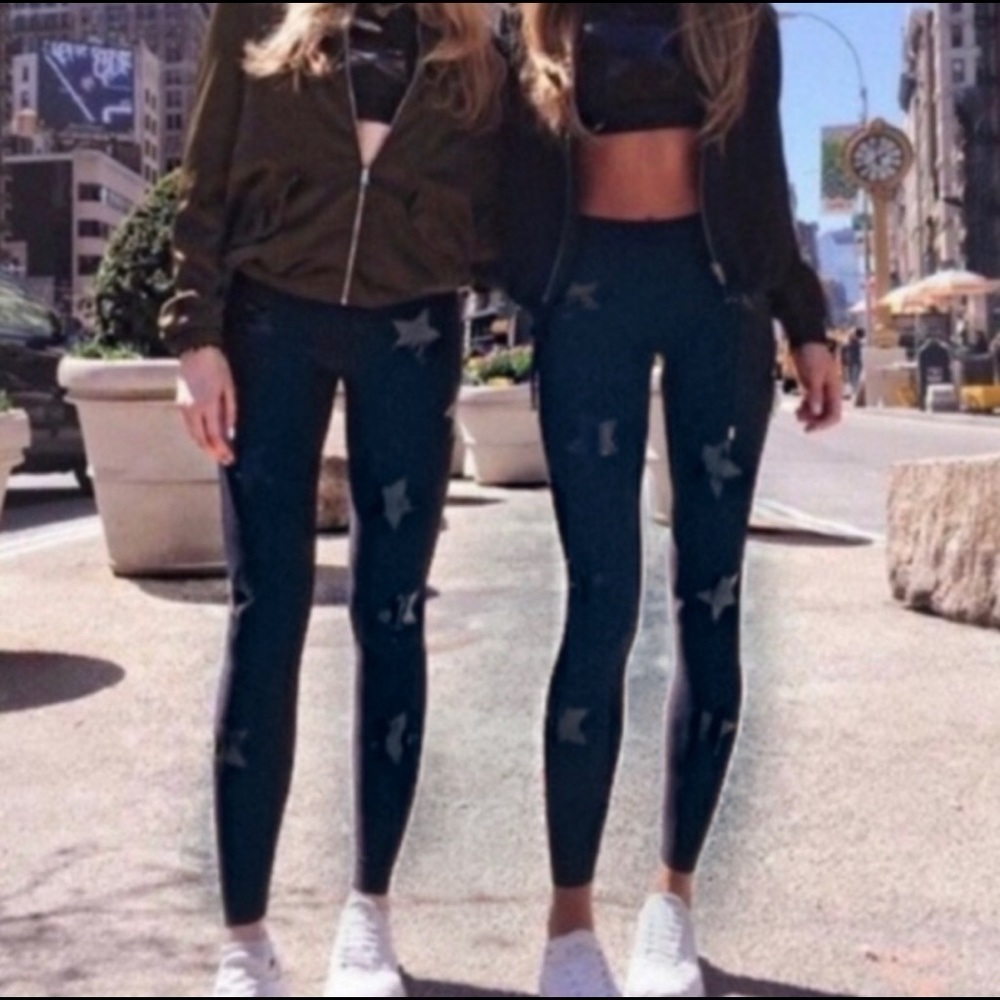 JESSICA SIMPSON WARMUP NWT Navy Leggings with Stars M